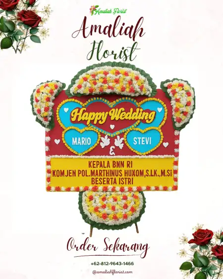 Papan Bunga Pernikahan Grojogan